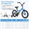 Blue Dual Brakes Kids Bicycle with Carbon Steel Frame and Training Wheels Perfect for All Terrains